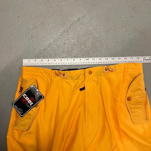 Vintage Baggy Y2k Urban Wide Leg Yellow Rave Windbreaker Skater Pant Men Size XL - Picture 3 of 4